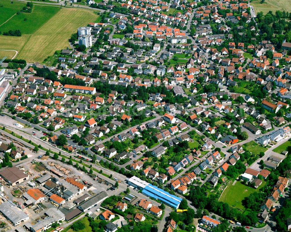 Aerial image Dettenhausen - Single-family residential area of settlement in Dettenhausen in the state Baden-Wuerttemberg, Germany