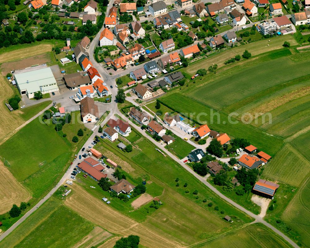 Aerial image Dettingen - Single-family residential area of settlement in Dettingen in the state Baden-Wuerttemberg, Germany