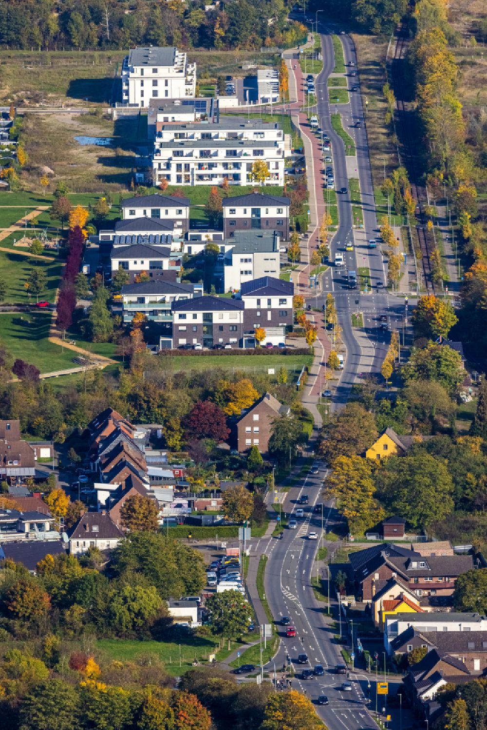 Aerial image Neukirchen-Vluyn - Single-family residential area Dicksche Heide in Neukirchen-Vluyn in the state of North Rhine-Westphalia