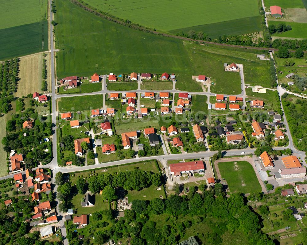 Drübeck from above - Residential area of single-family settlement in Drübeck in the state Saxony-Anhalt, Germany