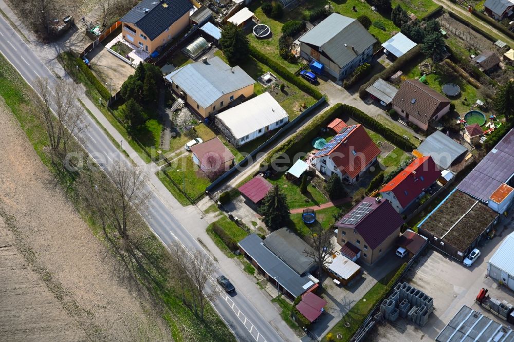 Aerial image Ahrensfelde - Single-family residential area of settlement Eichner Chaussee in the district Eiche in Ahrensfelde in the state Brandenburg, Germany