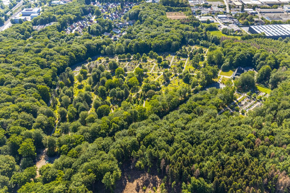 Aerial image Neheim - Single-family residential area of settlement in a forest area in Neheim at Sauerland in the state North Rhine-Westphalia, Germany