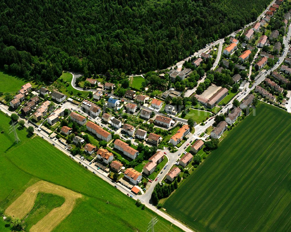 Emmingen from above - Single-family residential area of settlement in Emmingen in the state Baden-Wuerttemberg, Germany