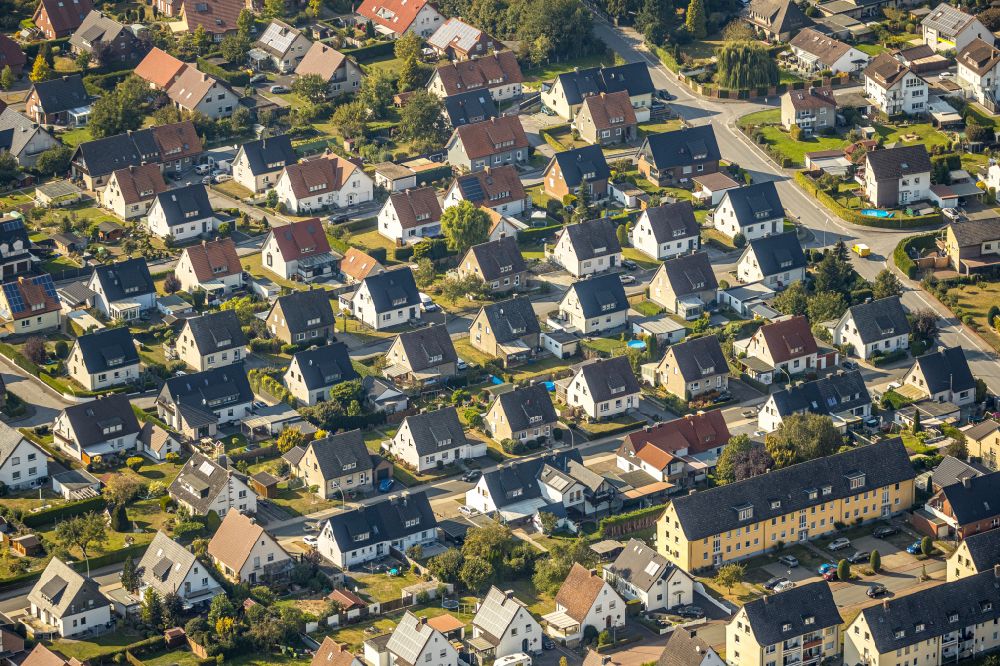 Aerial photograph Erwitte - Single-family residential area of settlement in Erwitte in the state North Rhine-Westphalia, Germany