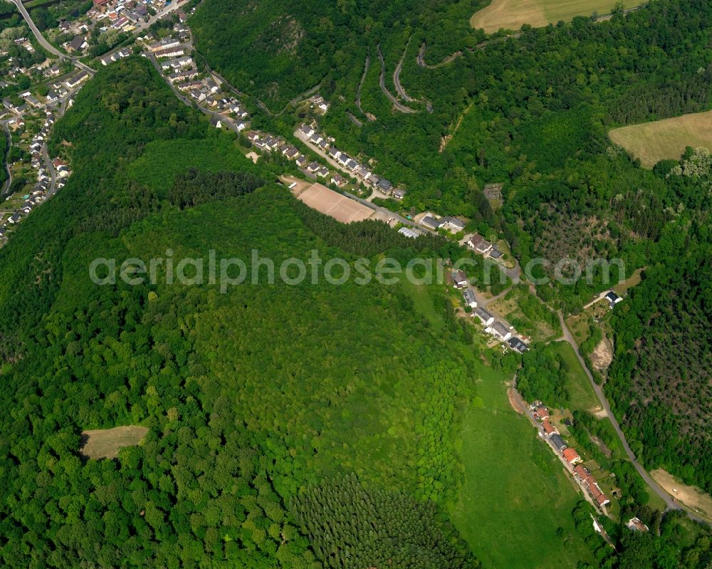 Aerial photograph Friedrichssegen, Lahnstein - Single-family residential area of settlement in Friedrichssegen, Lahnstein in the state Rhineland-Palatinate