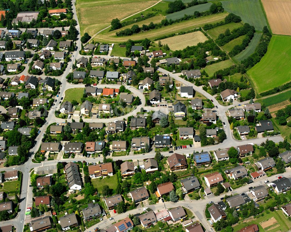 Aerial photograph Gechingen - Single-family residential area of settlement in Gechingen in the state Baden-Wuerttemberg, Germany