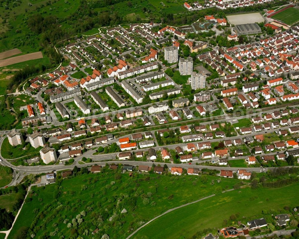 Aerial image Geislingen an der Steige - Single-family residential area of settlement in Geislingen an der Steige in the state Baden-Wuerttemberg, Germany