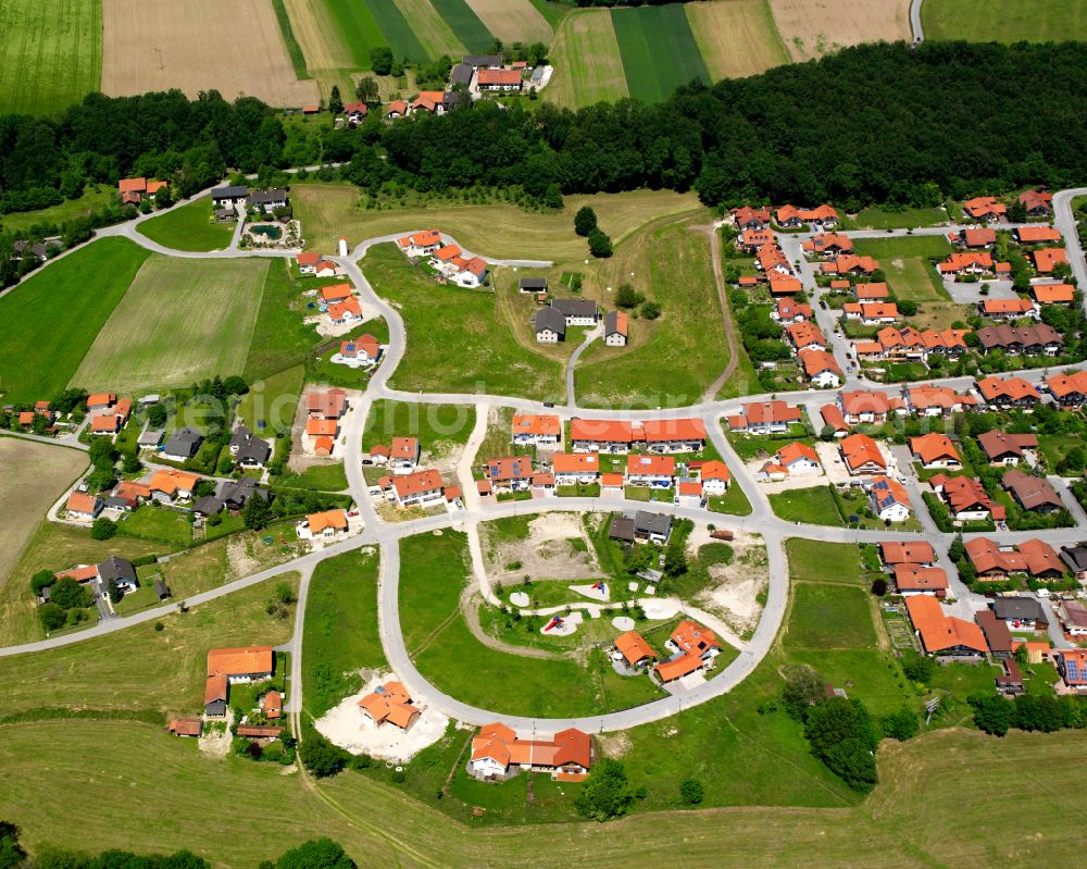 Aerial image Gendorf - Single-family residential area of settlement in Gendorf in the state Bavaria, Germany