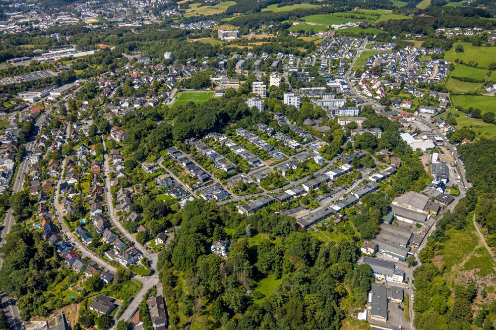 Aerial image Ennepetal - Single-family residential area of settlement on Gerhard-Dessel-Strasse - Ewald-Rettberg-Strasse and of August-Born-Strasse in Ennepetal in the state North Rhine-Westphalia, Germany