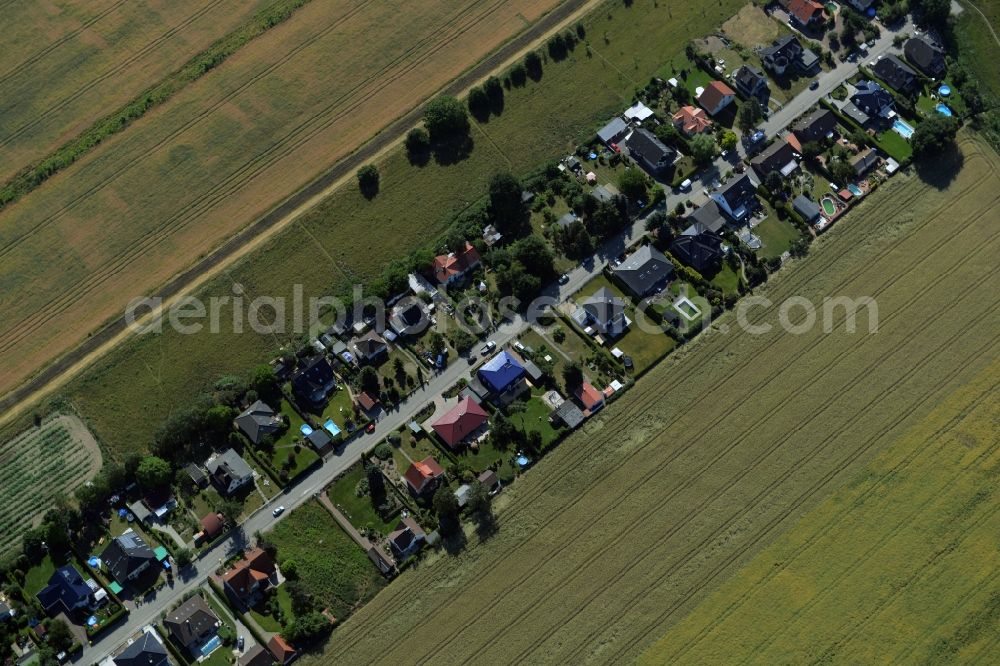 Großziethen from the bird's eye view: Single-family residential area of settlement in Grossziethen in the state Brandenburg
