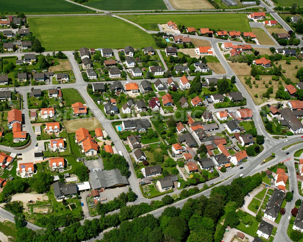 Höchfelden from above - Single-family residential area of settlement in Höchfelden in the state Bavaria, Germany