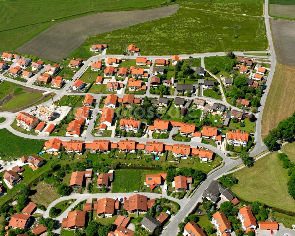 Heiligenstatt from above - Single-family residential area of settlement in Heiligenstatt in the state Bavaria, Germany