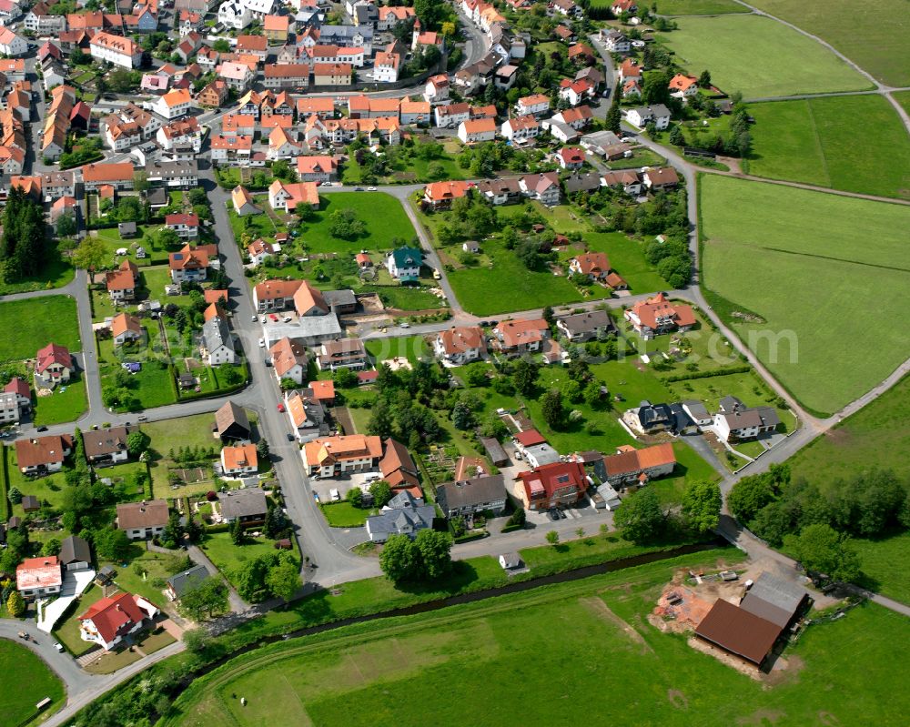 Herbstein from the bird's eye view: Single-family residential area of settlement in Herbstein in the state Hesse, Germany