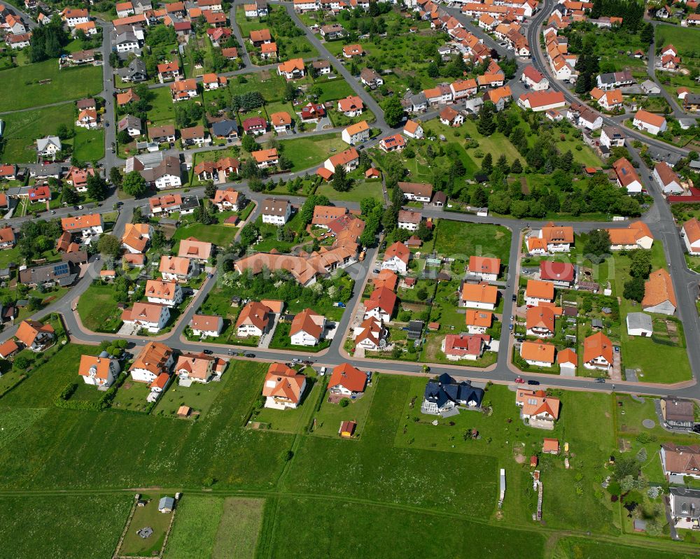 Aerial image Herbstein - Single-family residential area of settlement in Herbstein in the state Hesse, Germany