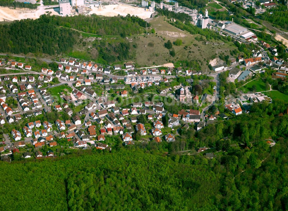 Herrlingen from the bird's eye view: Single-family residential area of settlement in Herrlingen in the state Baden-Wuerttemberg, Germany