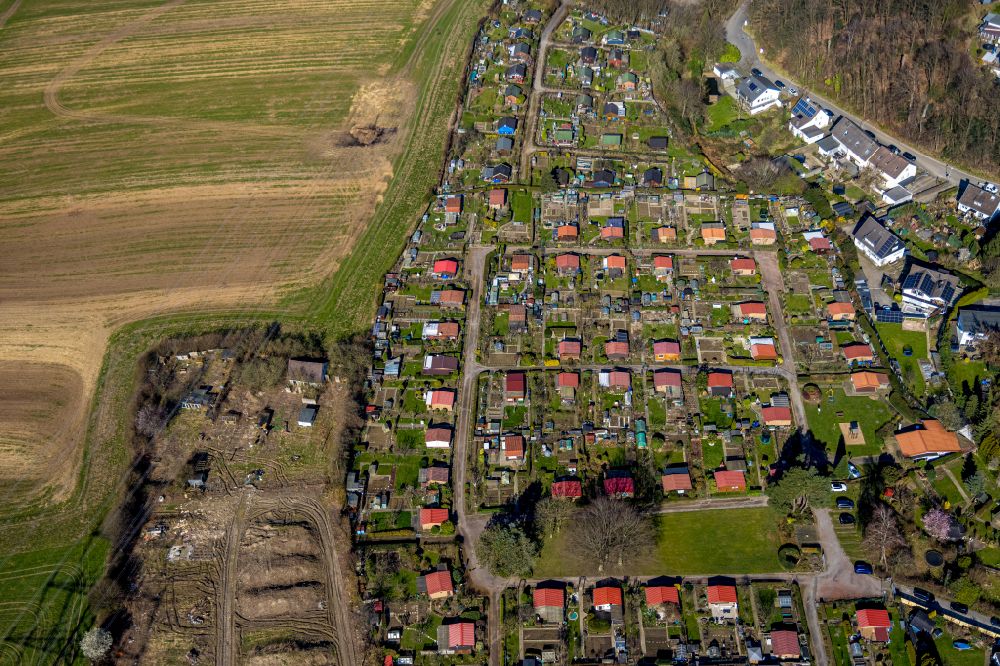 Aerial image Hetterscheidt - Residential area of single-family settlement in Hetterscheidt at Ruhrgebiet in the state North Rhine-Westphalia, Germany