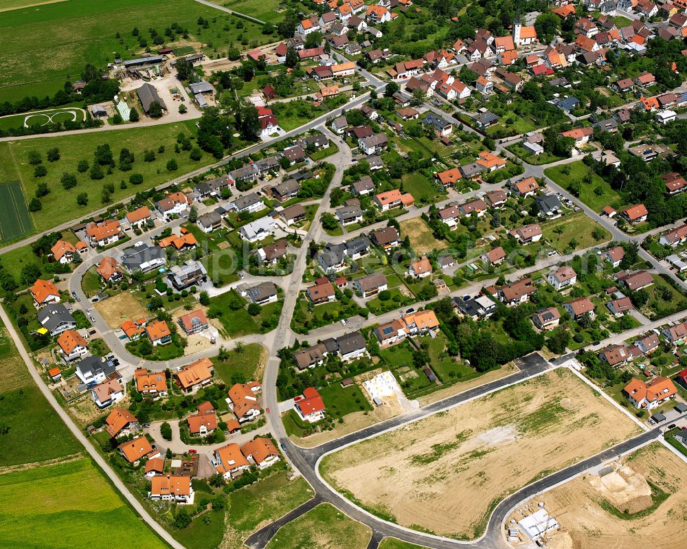 Aerial image Hochdorf - Single-family residential area of settlement in Hochdorf in the state Baden-Wuerttemberg, Germany