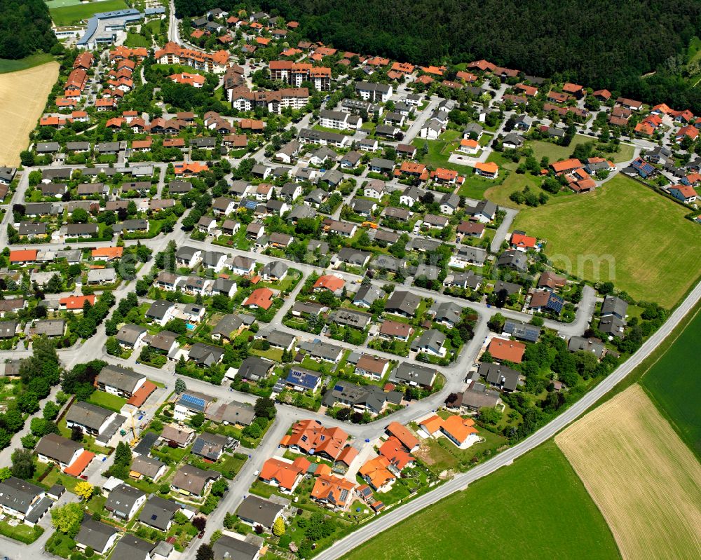 Aerial image Holzen - Single-family residential area of settlement in Holzen in the state Bavaria, Germany