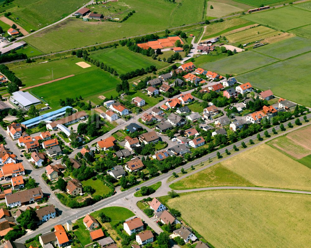 Aerial image Kiebingen - Single-family residential area of settlement in Kiebingen in the state Baden-Wuerttemberg, Germany