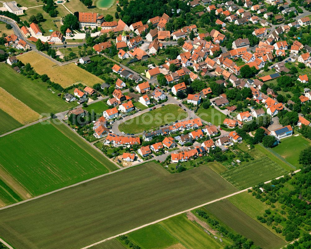 Kilchberg from above - Single-family residential area of settlement in Kilchberg in the state Baden-Wuerttemberg, Germany