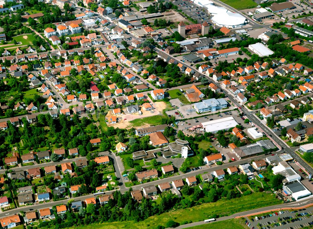 Kirchheimbolanden from above - Single-family residential area of settlement in Kirchheimbolanden in the state Rhineland-Palatinate, Germany