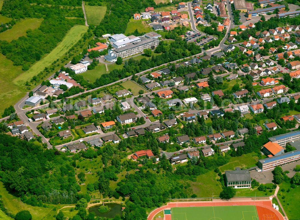 Aerial photograph Kirchheimbolanden - Single-family residential area of settlement in Kirchheimbolanden in the state Rhineland-Palatinate, Germany