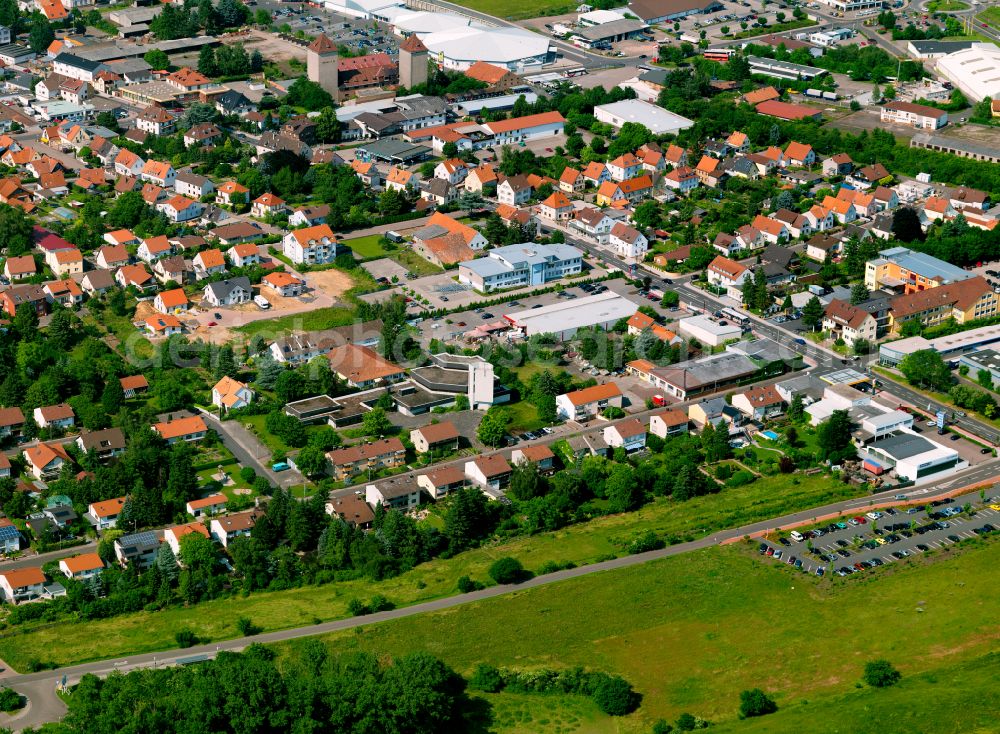 Aerial image Kirchheimbolanden - Single-family residential area of settlement in Kirchheimbolanden in the state Rhineland-Palatinate, Germany