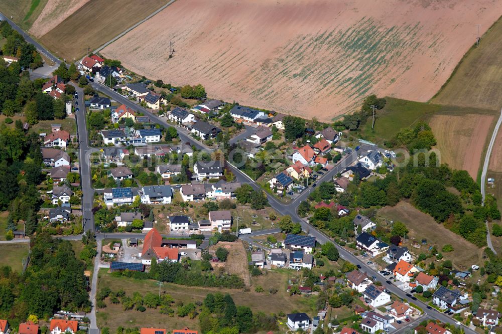 Lengfurt from above - Single-family residential area of settlement in Lengfurt in the state Bavaria, Germany