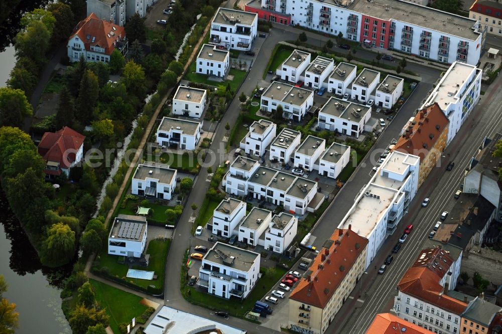 Brandenburg an der Havel from above - Single-family residential area of settlement Am Muehlengraben in Brandenburg an der Havel in the state Brandenburg, Germany