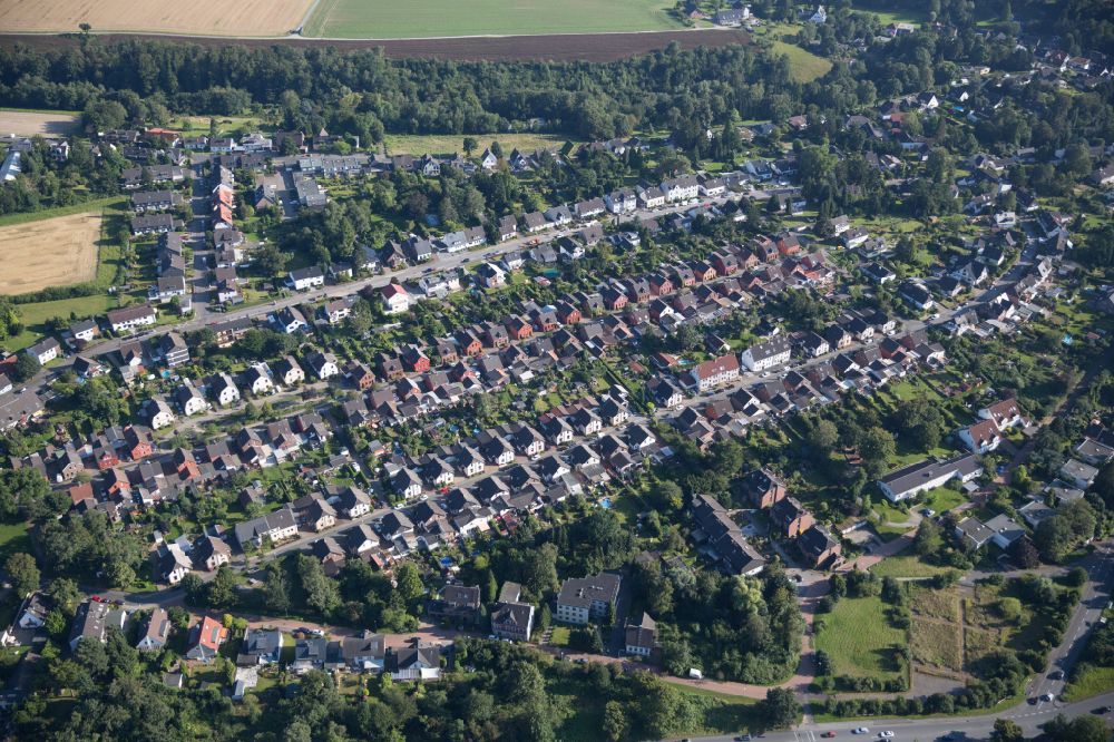 Aerial image Mülheim an der Ruhr - Residential area of single-family settlement Mausegattsiedlung in Muelheim on the Ruhr at Ruhrgebiet in the state North Rhine-Westphalia, Germany