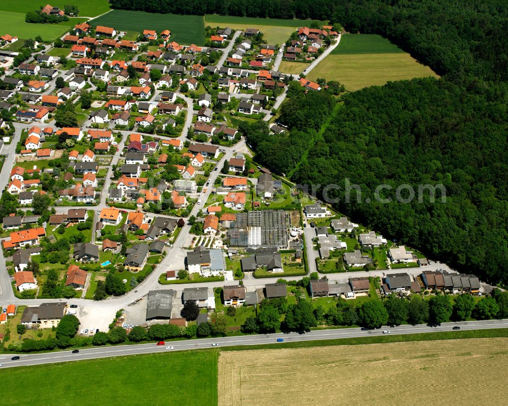 Aerial image Öd - Single-family residential area of settlement in Öd in the state Bavaria, Germany