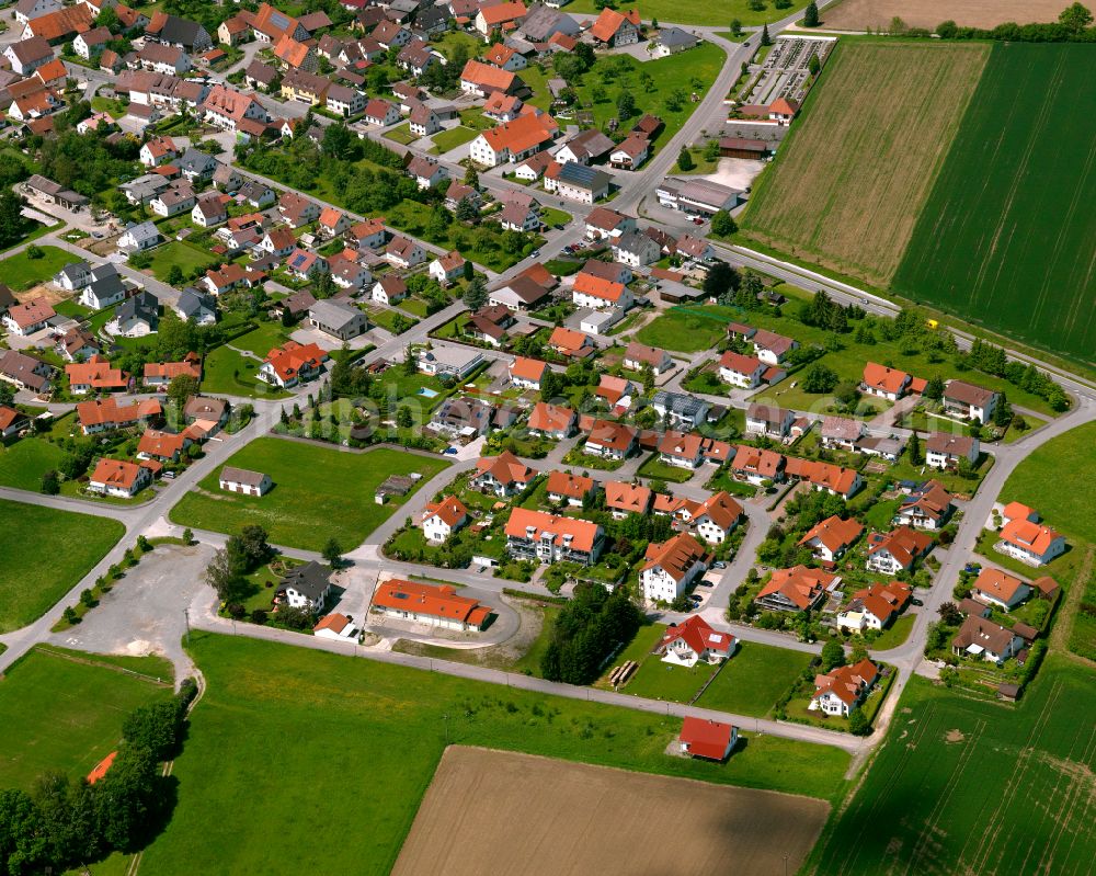 Aerial image Oggelshausen - Single-family residential area of settlement in Oggelshausen in the state Baden-Wuerttemberg, Germany