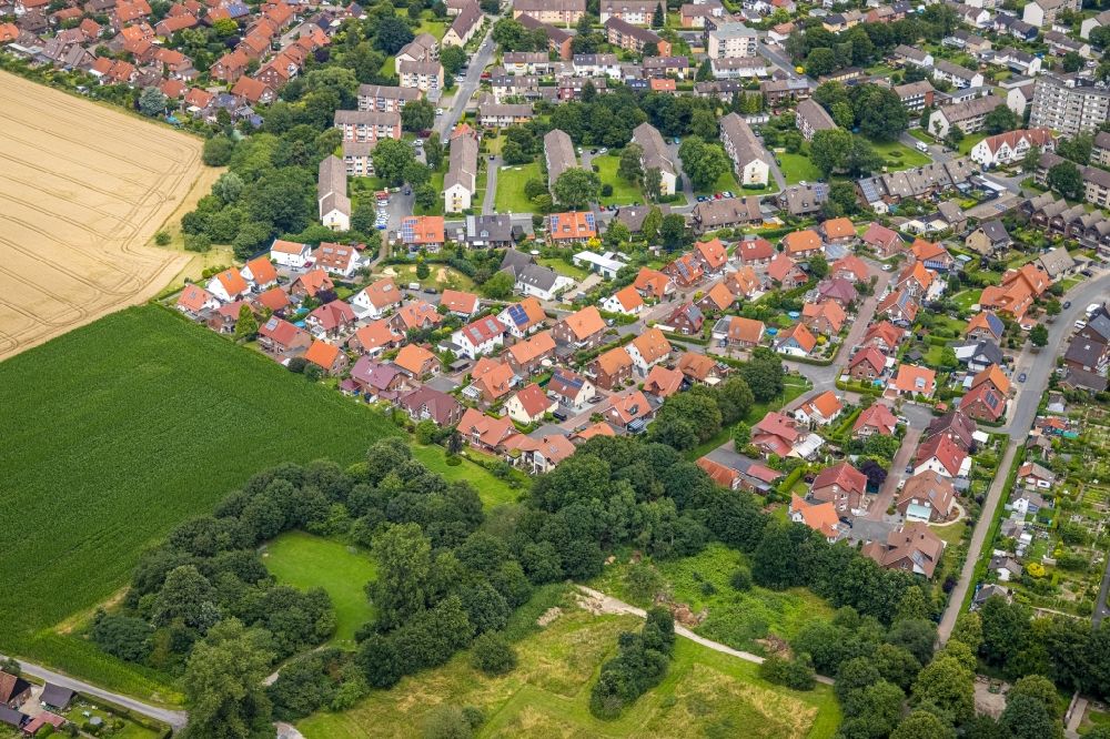 Aerial photograph Hamm - Single-family residential area of settlement Ontariogrund in the district Bockum-Hoevel in Hamm at Ruhrgebiet in the state North Rhine-Westphalia, Germany