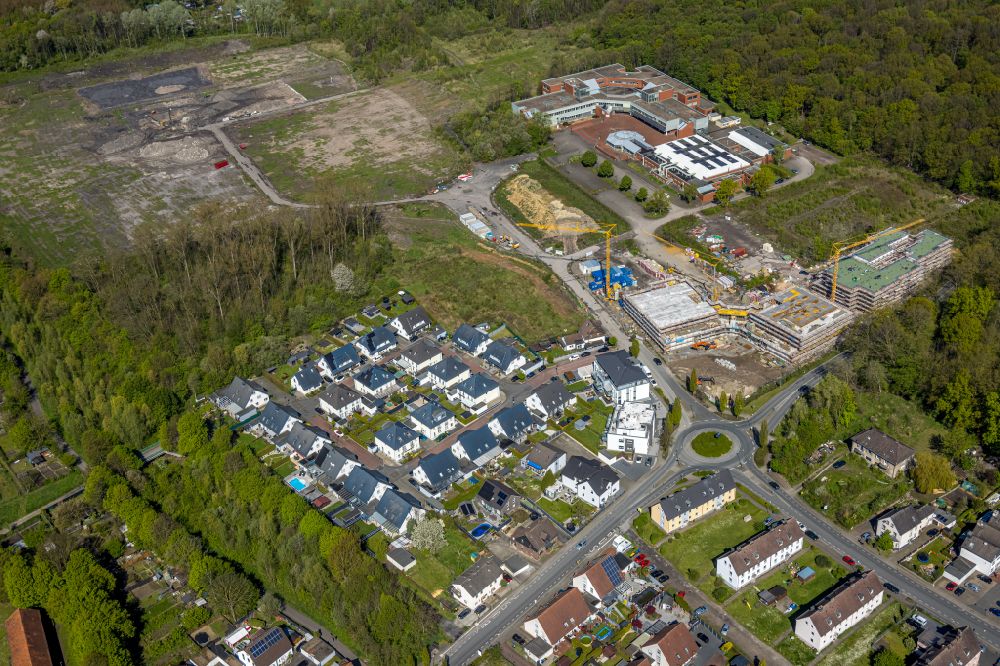Aerial photograph Bergkamen - Residential area of single-family settlement on street Unter den Telgen in the district Weddinghofen in Bergkamen at Ruhrgebiet in the state North Rhine-Westphalia, Germany