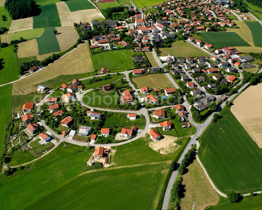 Pleiskirchen from the bird's eye view: Single-family residential area of settlement in Pleiskirchen in the state Bavaria, Germany