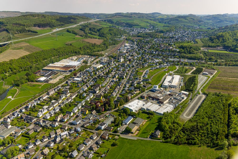 Ramsbeck from above - Residential area of single-family settlement in Ramsbeck at Sauerland in the state North Rhine-Westphalia, Germany