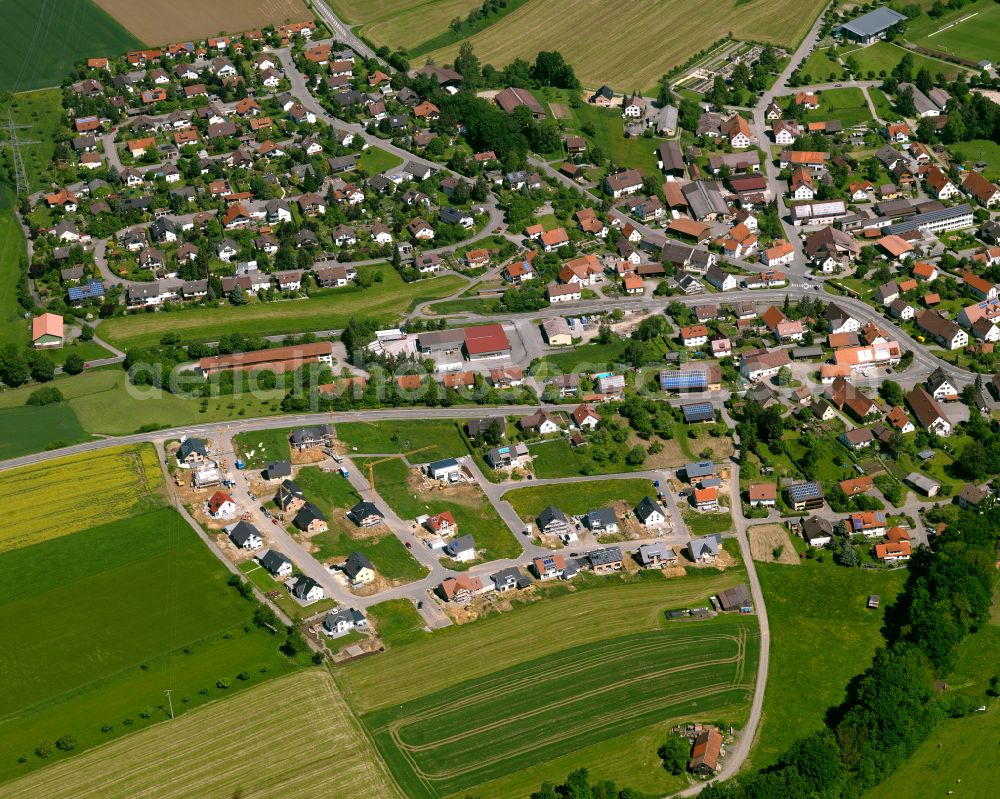 Ringschnait from above - Single-family residential area of settlement in Ringschnait in the state Baden-Wuerttemberg, Germany