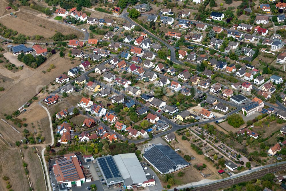 Sackenbach from the bird's eye view: Single-family residential area of settlement in Sackenbach in the state Bavaria, Germany