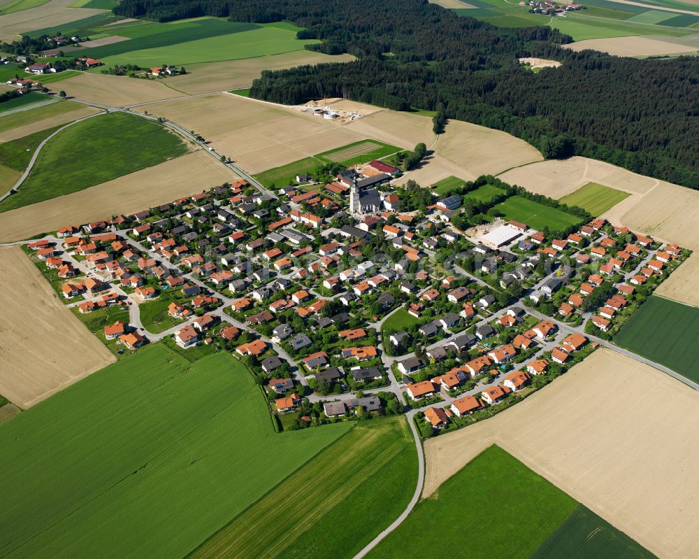 Schachen from the bird's eye view: Single-family residential area of settlement in Schachen in the state Bavaria, Germany