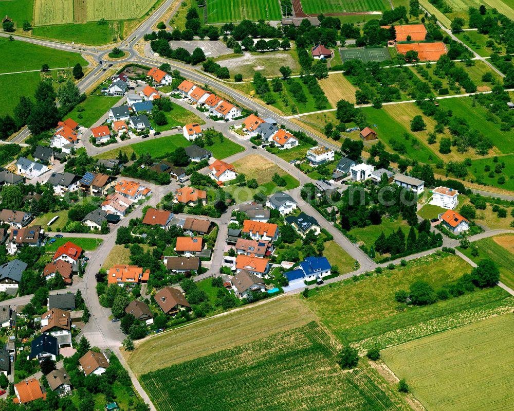 Sickenhausen from the bird's eye view: Single-family residential area of settlement in Sickenhausen in the state Baden-Wuerttemberg, Germany