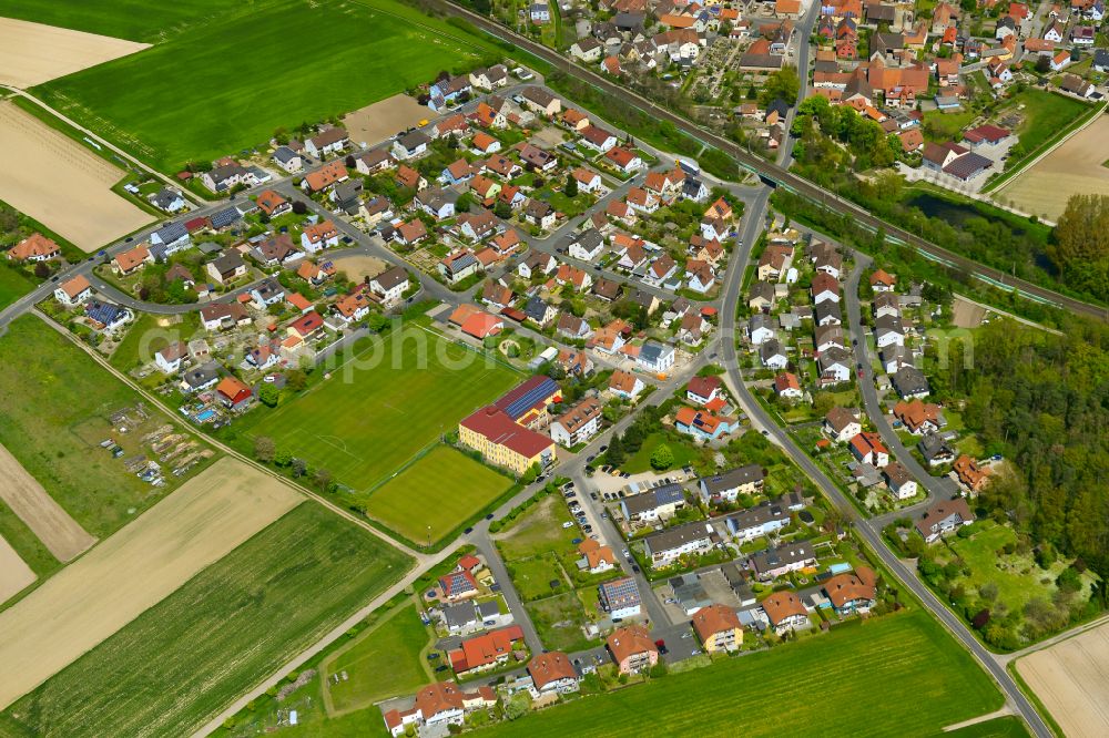 Aerial image Sickershausen - Single-family residential area of settlement in Sickershausen in the state Bavaria, Germany