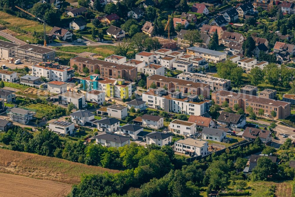 Lahr/Schwarzwald from above - Single-family residential area of settlement Stadtteil Burkheim in Lahr/Schwarzwald in the state Baden-Wurttemberg, Germany