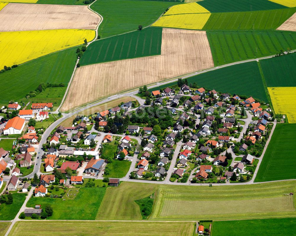 Stafflangen from above - Single-family residential area of settlement in Stafflangen in the state Baden-Wuerttemberg, Germany