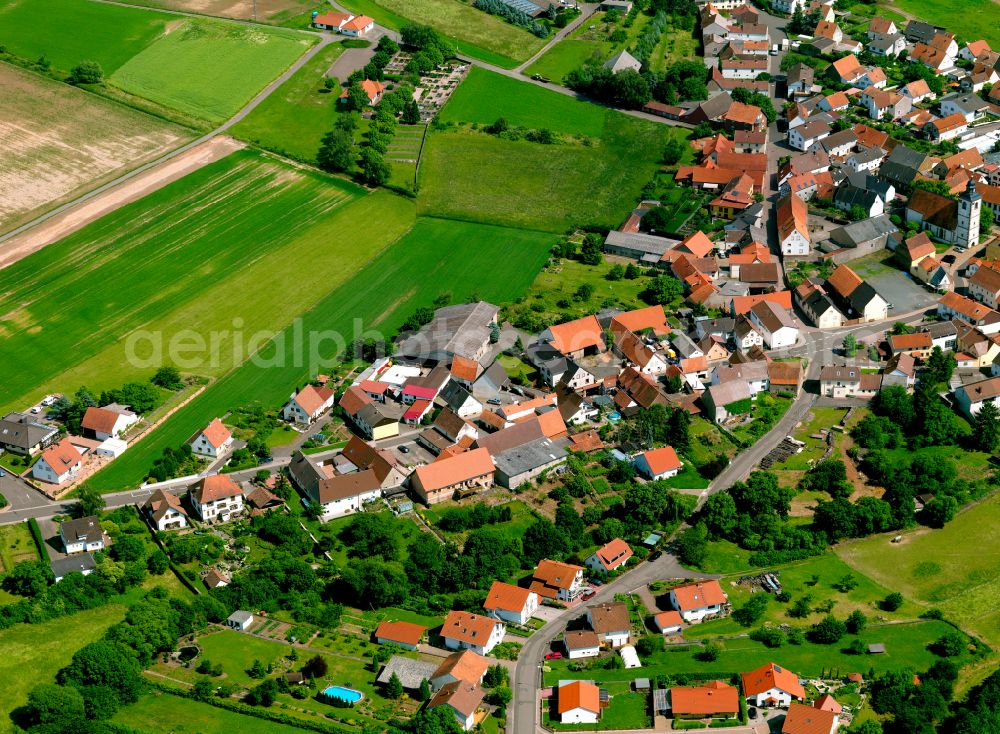 Aerial image Steinbach am Donnersberg - Single-family residential area of settlement in Steinbach am Donnersberg in the state Rhineland-Palatinate, Germany