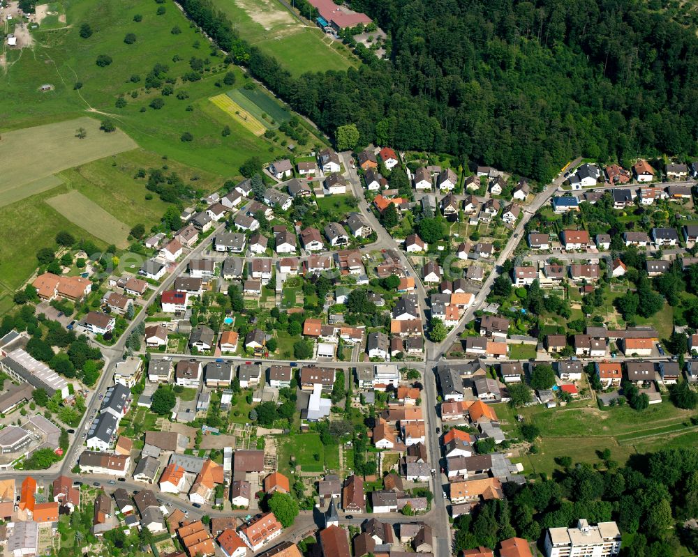 Aerial image Stupferich - Single-family residential area of settlement in Stupferich in the state Baden-Wuerttemberg, Germany