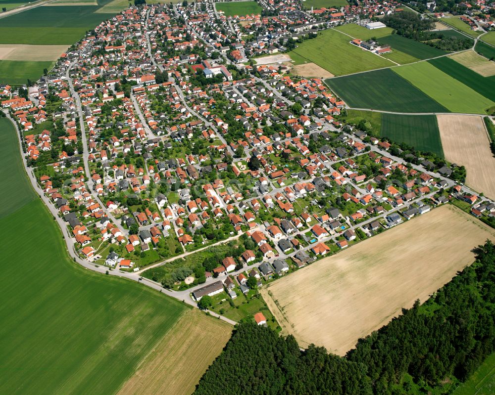 Aerial image Töging am Inn - Single-family residential area of settlement in Töging am Inn in the state Bavaria, Germany