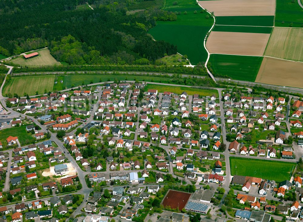 Aerial image Tomerdingen - Single-family residential area of settlement in Tomerdingen in the state Baden-Wuerttemberg, Germany