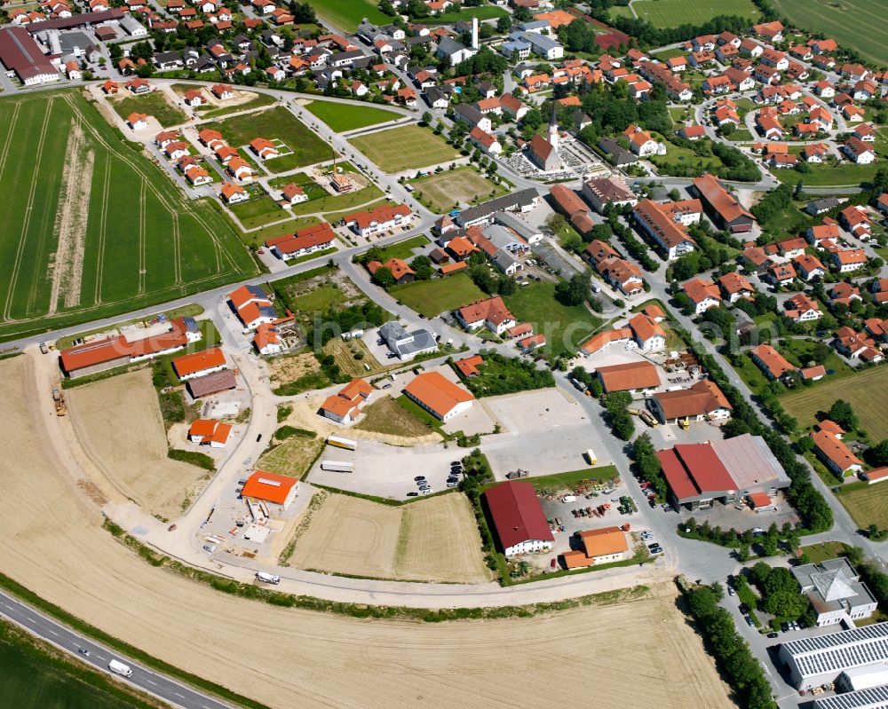 Aerial photograph Unterneukirchen - Single-family residential area of settlement in Unterneukirchen in the state Bavaria, Germany
