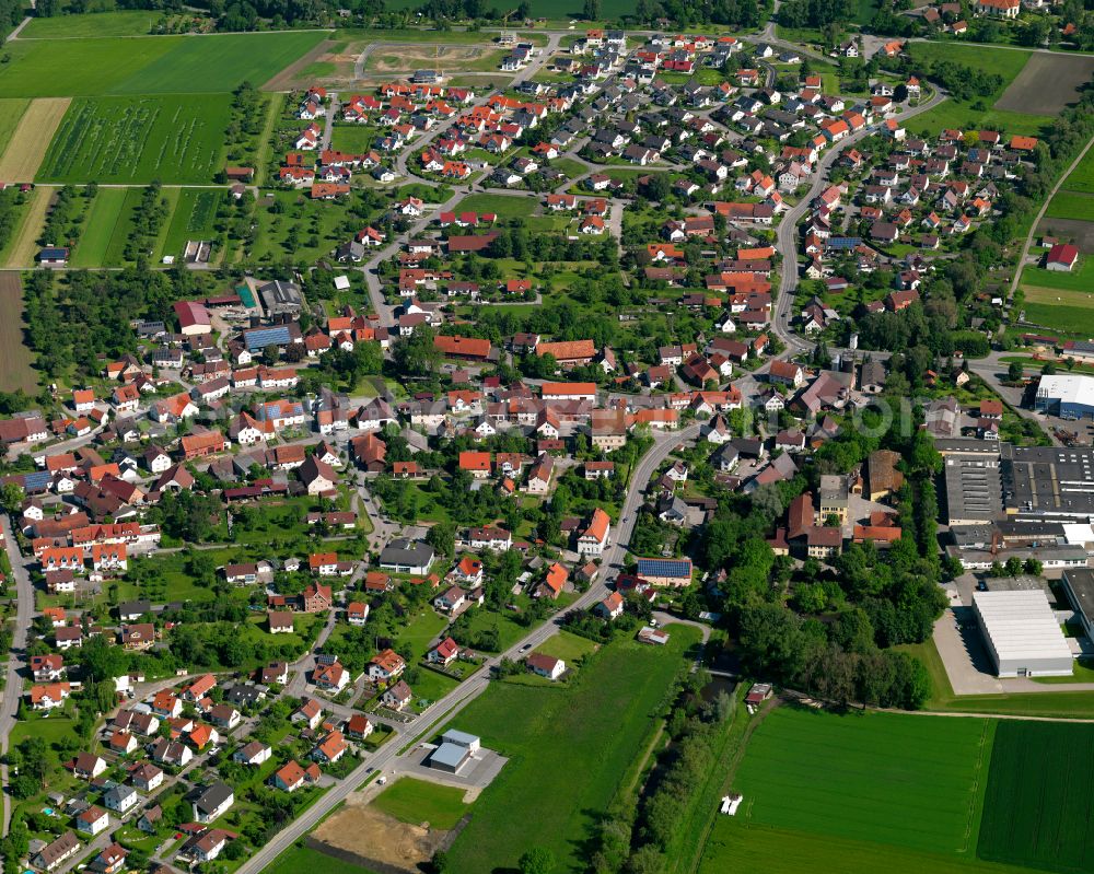 Untersulmetingen from the bird's eye view: Single-family residential area of settlement in Untersulmetingen in the state Baden-Wuerttemberg, Germany