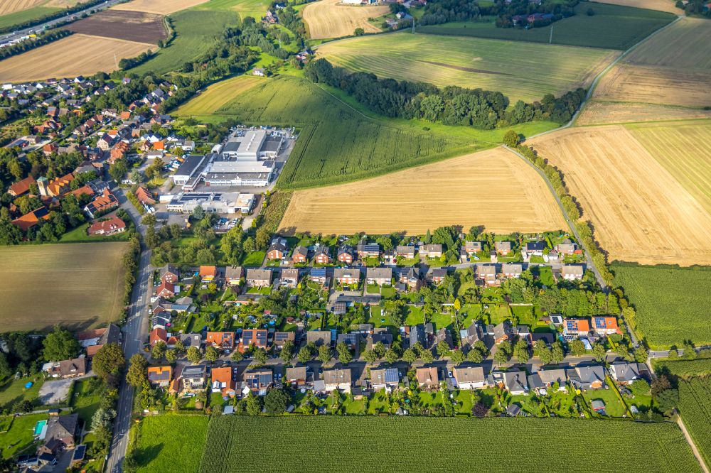 Vellern from above - Residential area of single-family settlement in Vellern in the state North Rhine-Westphalia, Germany